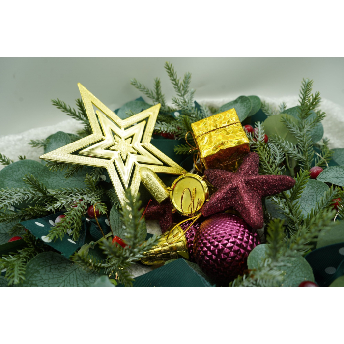 Set de 50 ornamente de brad, Flippy, de tip Glob, Rosu/ Auriu, din plastic, cu finisaj sclipitor , cutie  18  cm lungime x 12  cm adancime x 18  cm inaltime [4]