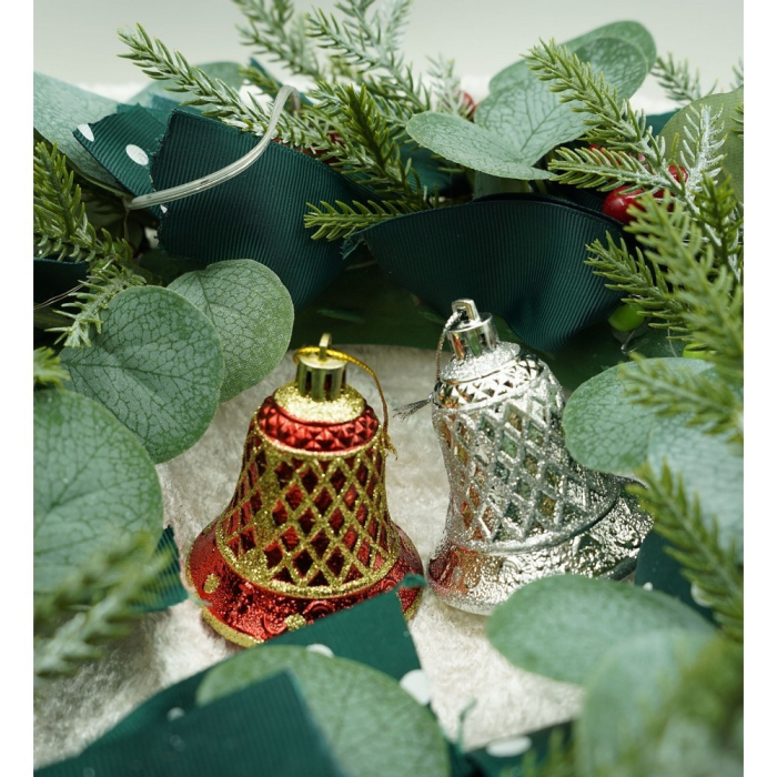 Set de 6 ornamente de brad, Flippy, de tip Clopotel, Multicolor, cu ø de 5.5 cm, din plastic, cu finisaj sclipitor , cutie  22  cm lungime x 6.7  cm inaltime x 5  cm adancime [8]