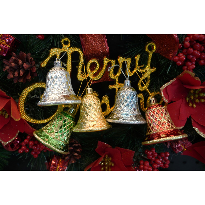 Set de 6 ornamente de brad, Flippy, de tip Clopotel, Multicolor, cu ø de 5.5 cm, din plastic, cu finisaj sclipitor , cutie  22  cm lungime x 6.7  cm inaltime x 5  cm adancime [2]