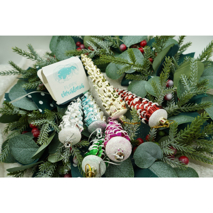 Set de 6 ornamente de brad, Flippy, de tip Con de brad, Multicolor, cu ø de 3*3 cm, din plastic, cu finisaj sclipitor , cutie  14  cm inaltime x 14.7  cm lungime x 3.5  cm adancime [4]