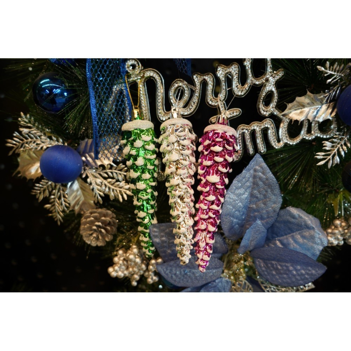 Set de 6 ornamente de brad, Flippy, de tip Con de brad, Multicolor, cu ø de 3*3 cm, din plastic, cu finisaj sclipitor , cutie  14  cm inaltime x 14.7  cm lungime x 3.5  cm adancime [7]