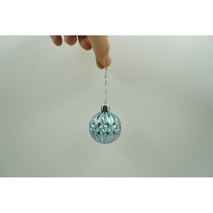 Set de 6 ornamente de brad, Flippy, de tip Glob, Multicolor, cu ø de 4 cm, din plastic, cu finisaj sclipitor , cutie  12  cm inaltime x 8  cm lungime x 4  cm adancime [9]