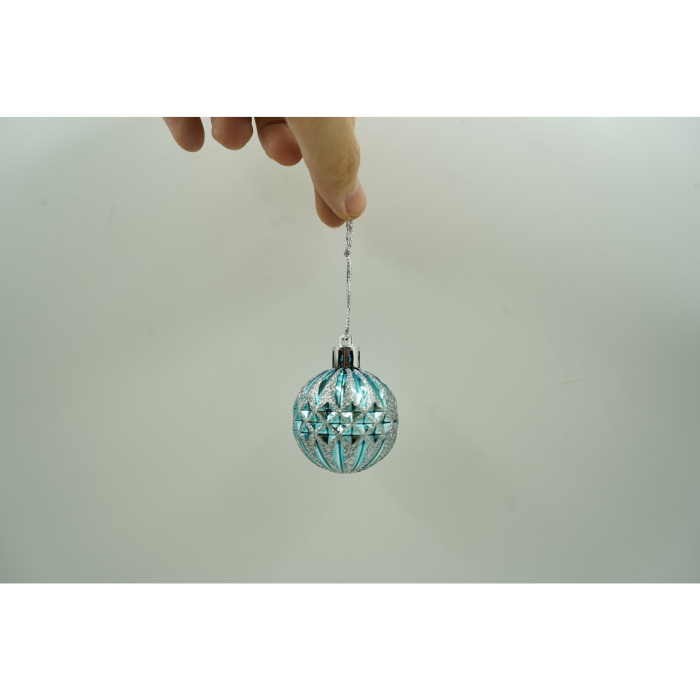 Set de 6 ornamente de brad, Flippy, de tip Glob, Multicolor, cu ø de 4 cm, din plastic, cu finisaj sclipitor , cutie  12  cm inaltime x 8  cm lungime x 4  cm adancime [4]