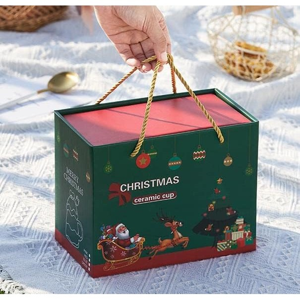 Set de Ceai, Flippy, Tema Craciun, Ceainic 420 ml, Cana 310 ml, Farfurie, din Portelan, Model Mos Craciun, Alb [2]