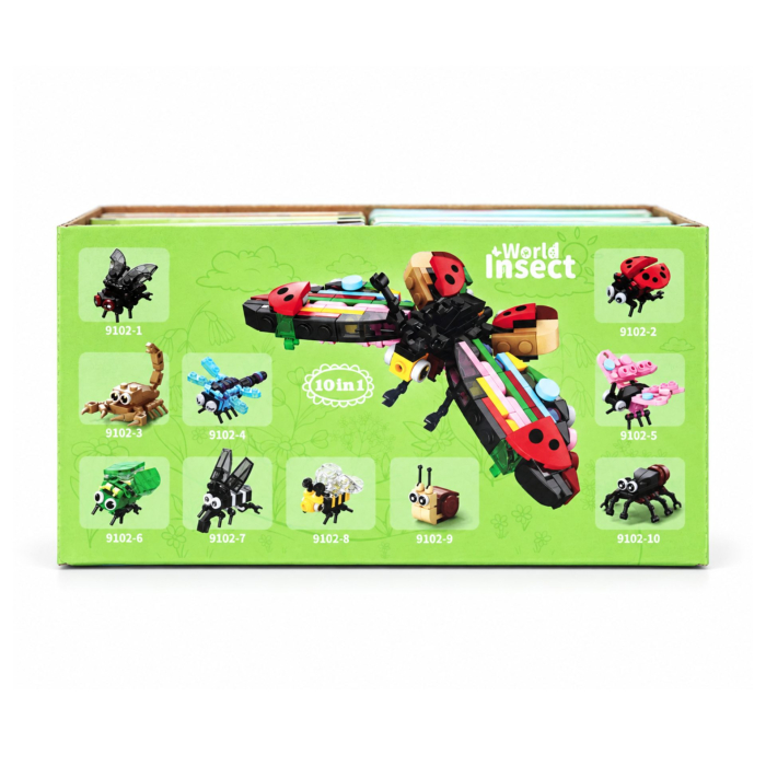Set de Constructie, Flippy, Lumea Insectelor 10 in 1, 318 Piese, 10 Modele, Varsta 6+ Ani, 14.5 x 8 x 7 cm, Multicolor [12]