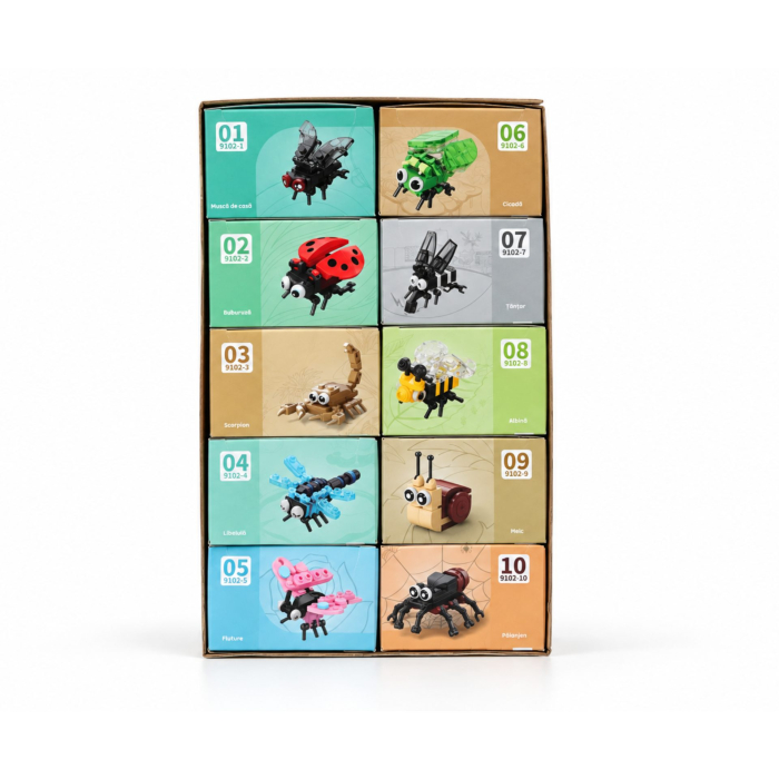 Set de Constructie, Flippy, Lumea Insectelor 10 in 1, 318 Piese, 10 Modele, Varsta 6+ Ani, 14.5 x 8 x 7 cm, Multicolor [13]