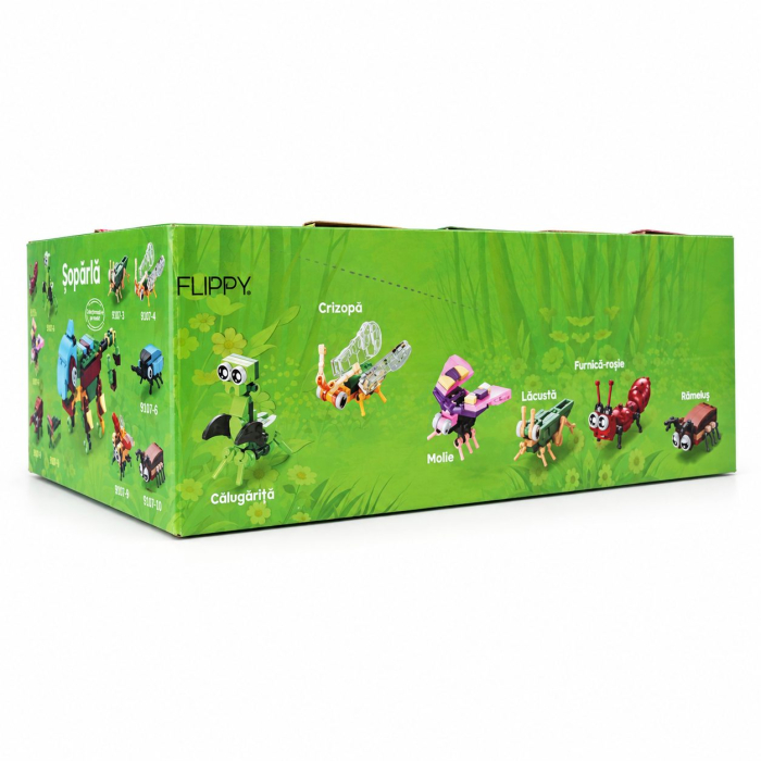 Set de Constructie, Flippy, Model Insecte 10 in 1, 310 Piese, 10 Modele, Varsta 6+ Ani, 14.3x4.5x5.6 cm, Multicolor [13]
