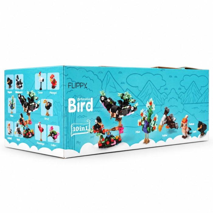 Set de Constructie, Flippy, Model Pasari 10 in 1, 309 Piese, 10 Modele, 6+, 15x11.5x9.5 cm, Multicolor [13]