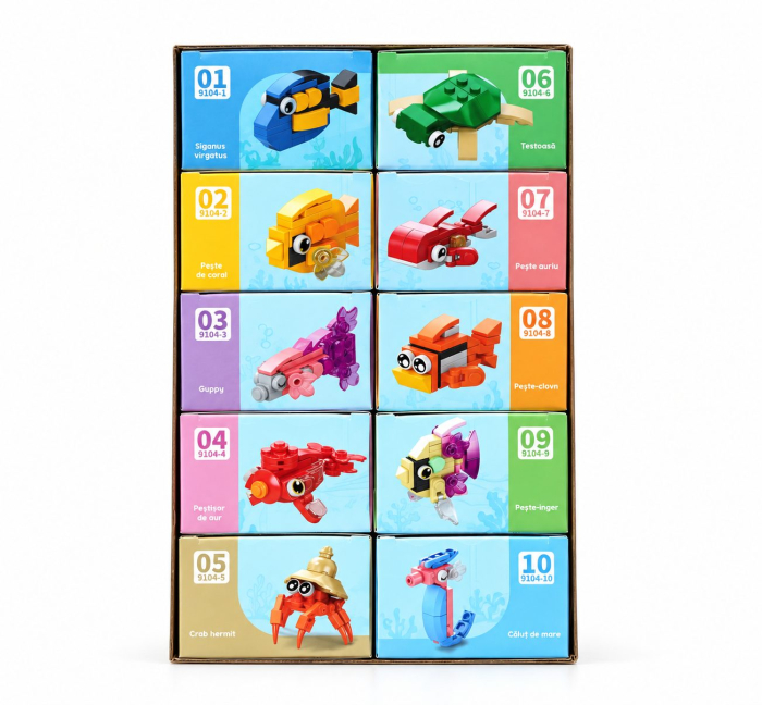 Set de Constructie, Flippy, Model Pesti 10 in 1, 305 Piese, 10 Modele, 6+, 12.7x4.6x8 cm, Multicolor [11]