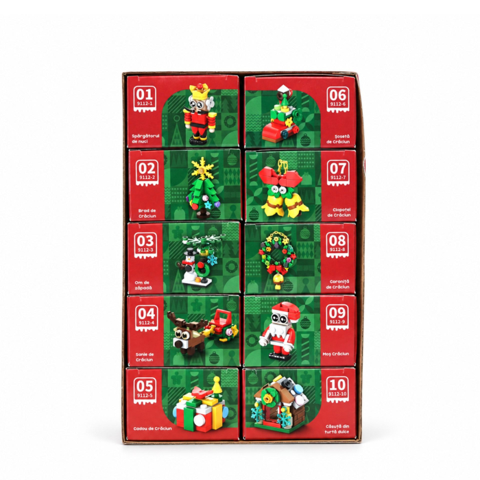 Set de Constructie, Flippy, Tematica de Craciun 10 in 1, 352 Piese, 10 Modele, Varsta 6+ Ani, 9.5 x 7.1 x 10.6 cm, Multicolor [12]