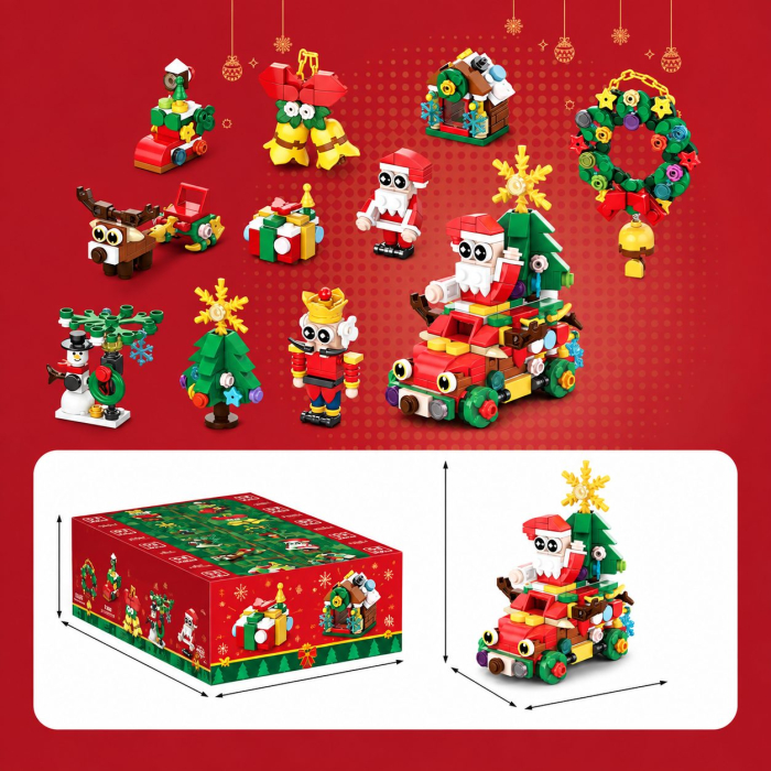 Set de Constructie, Flippy, Tematica de Craciun 10 in 1, 352 Piese, 10 Modele, Varsta 6+ Ani, 9.5 x 7.1 x 10.6 cm, Multicolor [11]