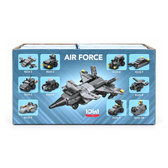 Set de Constructie, Flippy, Vehicule Militare 10 in 1, 310 Piese, 10 Modele, Varsta 6+ Ani, 20 x 12.8 x 9 cm, Multicolor [12]