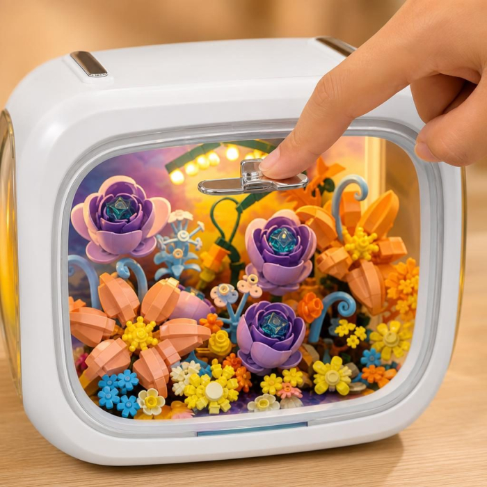 Set de Construit in Cutie, Flippy, din Plastic, Model Flori 2, Joc de Asamblare cu Cutie Decorativa si Aranjament Floral, Varsta 14 Ani+, Dimensiune 21.4x14.8x16.5 cm, Multicolor [3]