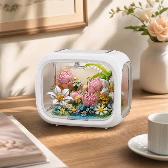 Set de Construit in Cutie, Flippy, din Plastic, Model Flori, Joc de Asamblare cu Cutie Decorativa si Aranjament Floral, Varsta 14 Ani+, Dimensiune 21.4x14.8x16.5 cm, Multicolor [2]