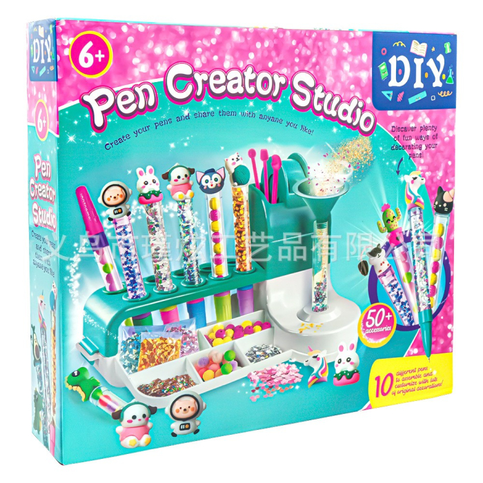 Set de Creatie, Flippy, Stiloul Magic, +6 Ani, peste 50 de Accesorii, Laborator de Creatie Pixuri, 34 x 31 x 8 cm, Multicolor [8]
