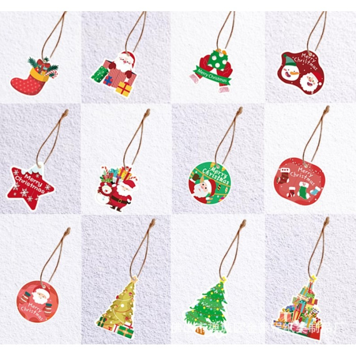 Set Decoratiuni de Craciun pentru Brad, Flippy, Modele Variate, Sfoara Inclusa, 12 Piese, 6 x 7 cm, Model B, Multicolor [3]