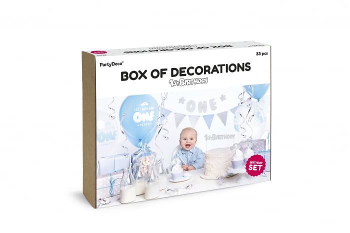 Set decorațiuni petrecere albastru- baietel - 1 An [3]