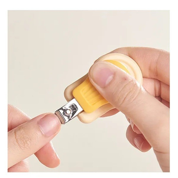 Set Ingrijire Unghii pentru Bebelusi, Flippy, Cutie de Depozitare in Forma de Ursulet, 10 x 9.5 cm, Galben [11]