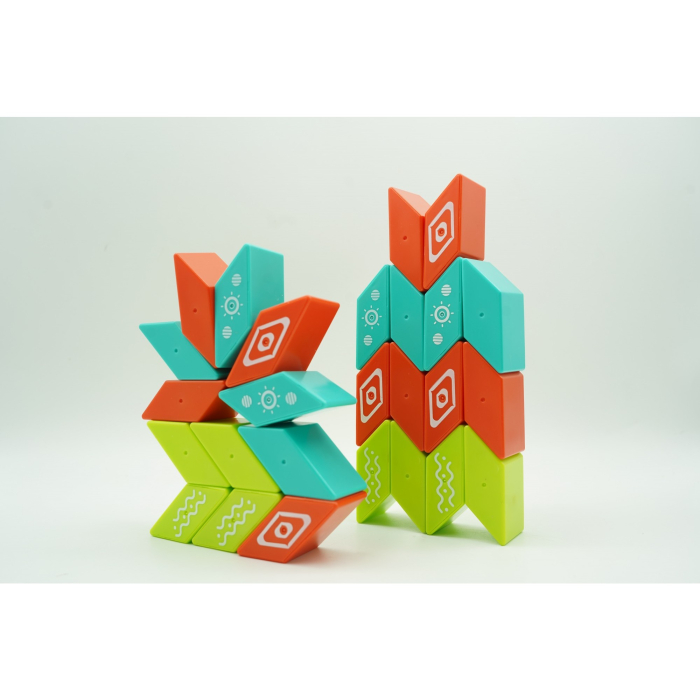 Set inteligent de constructie cu piese magnetice, 26 piese, +3 ani, multicolor [9]