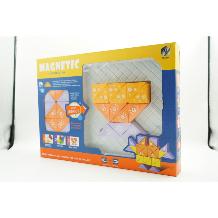 Set inteligent de constructie cu piese magnetice, Flippy, 26 piese, pentru copii, +3 ani, multicolor [2]