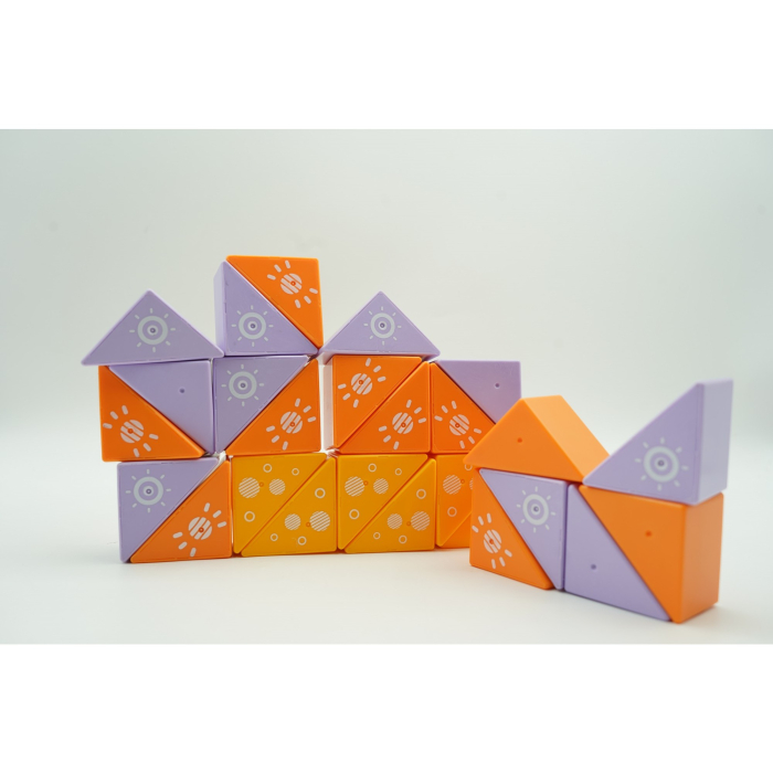 Set inteligent de constructie cu piese magnetice, Flippy, 26 piese, pentru copii, +3 ani, multicolor [8]