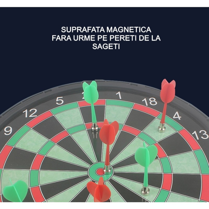 Set Joc Darts Flippy, 4 Sageti Incluse, Magnetic, Dimensiuni 28.6 x 28.6 cm, Design clasic, model 2, Multicolor [2]