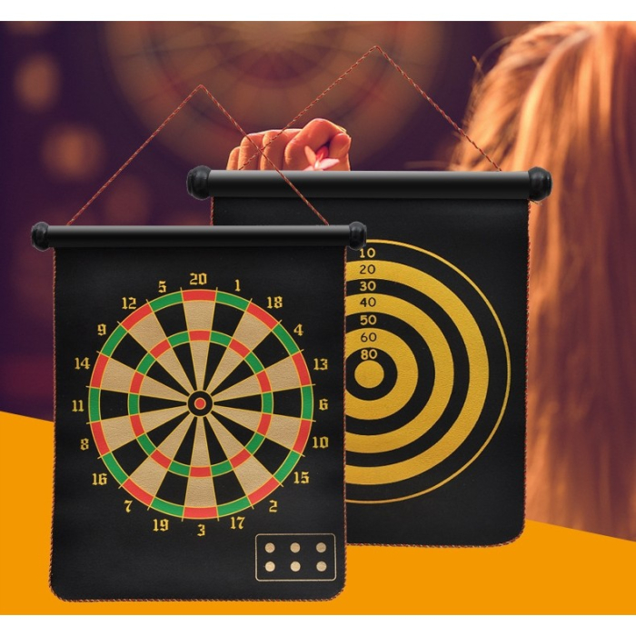 Set Joc Darts Flippy, Doua Fete pentru Joc, 6 Sageti Incluse, Magnetic, Dimensiuni 37 x 40 cm, Design clasic, Multicolor [4]