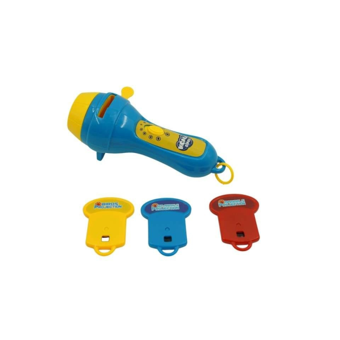 Set jucarie educativa proiector tip lanterna pentru copii, 24 de imagini cu animale, Albastru [6]