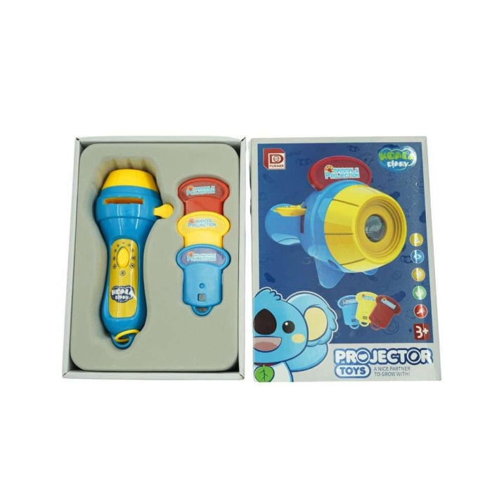 Set jucarie educativa proiector tip lanterna pentru copii, 24 de imagini cu animale, Albastru [5]