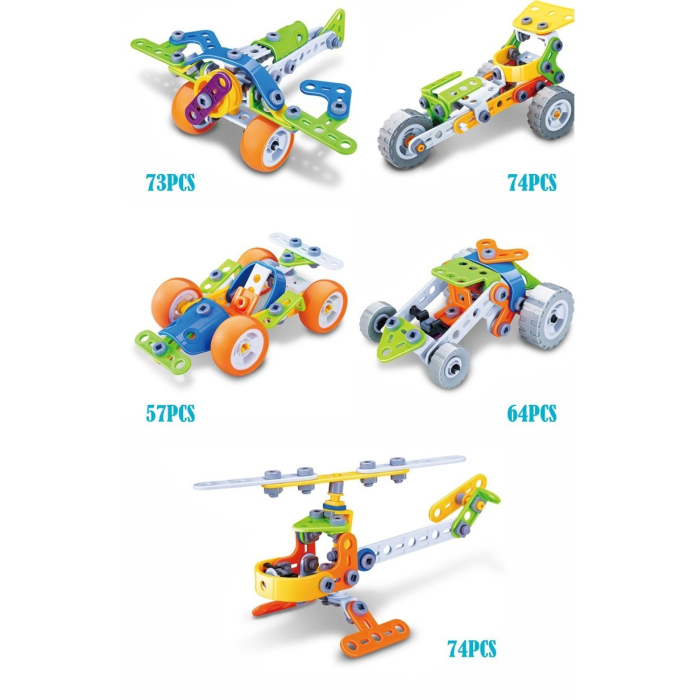 Set pentru construit masini, Flippy, Educativ si creativ, 98 piese [6]