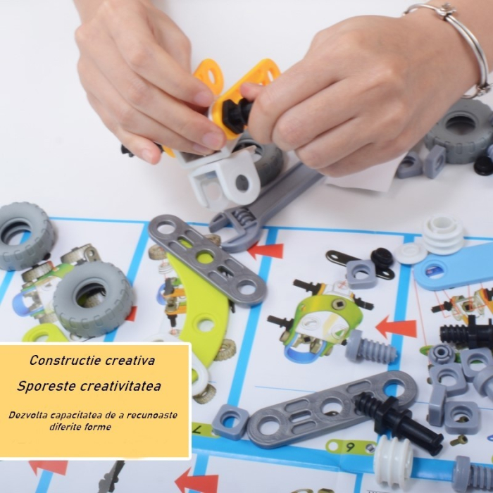 Set pentru construit masini, Flippy, Educativ si creativ, DIY, 132 piese [3]