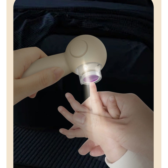 Set Pila Electrica, Flippy, pentru Copii si Bebelusi, din ABS, 6 Accesorii, Incarcare USB, cu Lumina Led, 11.5 x 5.5 cm, Alb [3]