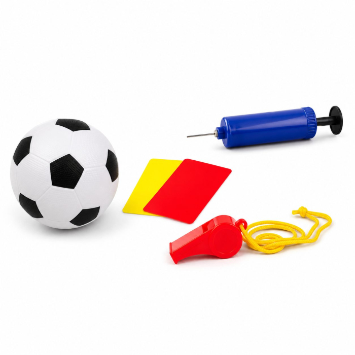 Set Poarta de Fotbal pentru Copii, Flippy, 80x120 cm, Minge, Cartonase, Pompa, Fluier, Interactiv, Distractiv, Galben [3]