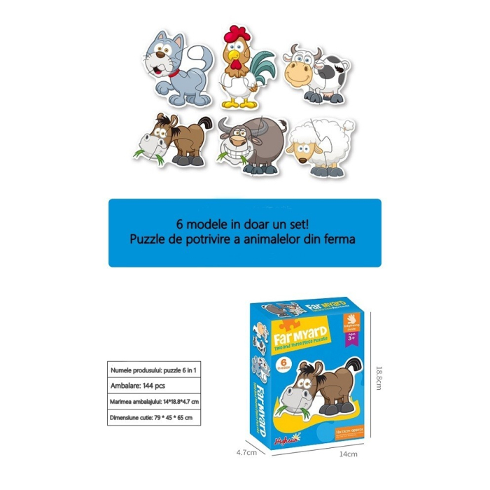 Set puzzle 6 animale, Flippy, animalele de la ferma [4]