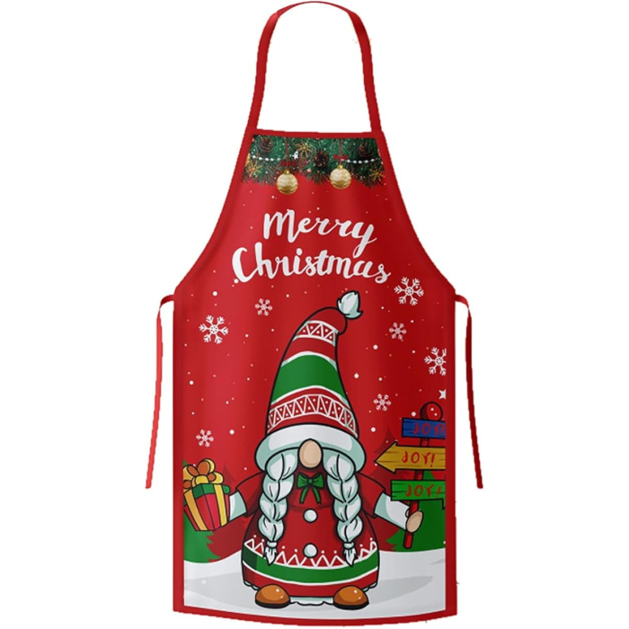 Sort de Bucatarie Decorativ, Flippy, Tema Craciun, 50 x 70 cm, Model Elf, din Poliester, Rosu [5]