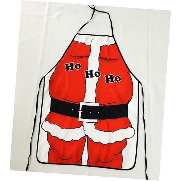 Sort de Bucatarie Decorativ, Flippy, Tema Craciun, 50 x 70 cm, Model HO HO HO, din Poliester, Rosu [3]