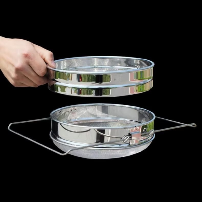 Strecuratoare Apicola, Flippy, din Inox, Dubla, Filtrare Miere, 25 x 25 x 10 cm, Gri [10]