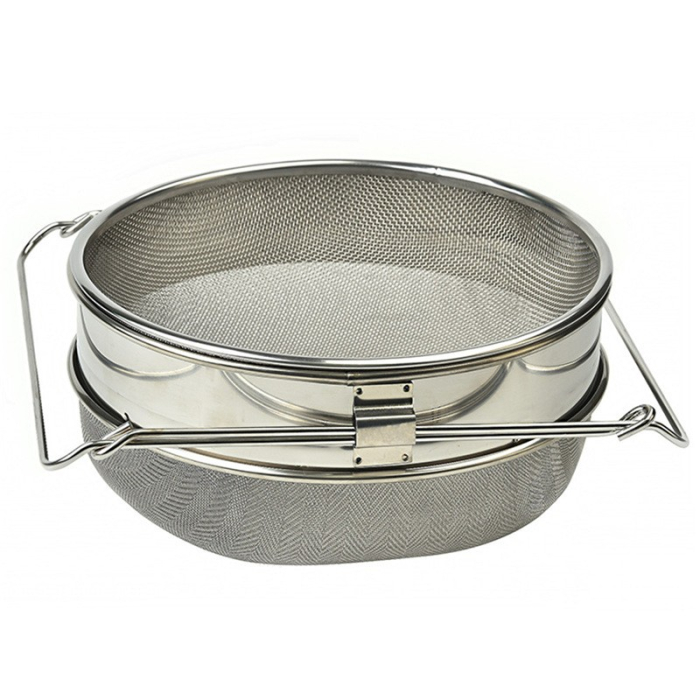 Strecuratoare Apicola, Flippy, din Inox, Dubla, Filtrare Miere, 25 x 25 x 10 cm, Gri [8]