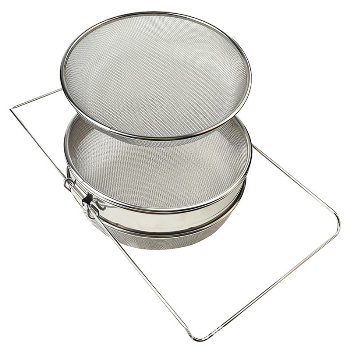 Strecuratoare Apicola, Flippy, din Inox, Dubla, Filtrare Miere, 25 x 25 x 10 cm, Gri [7]