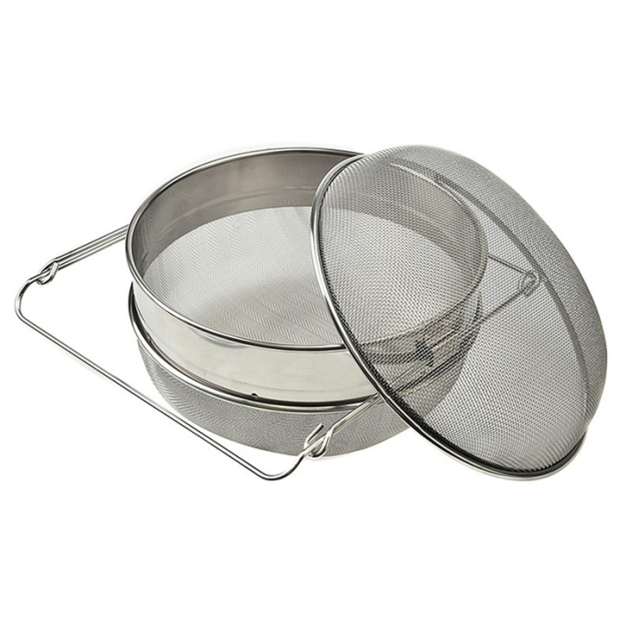 Strecuratoare Apicola, Flippy, din Inox, Dubla, Filtrare Miere, 25 x 25 x 10 cm, Gri [9]