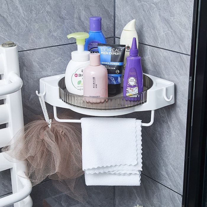 Suport Depozitare , din Plastic, Rotativ 360 grade, Montare fara Perforatii, pentru Baie/Bucatarie, Gri [7]