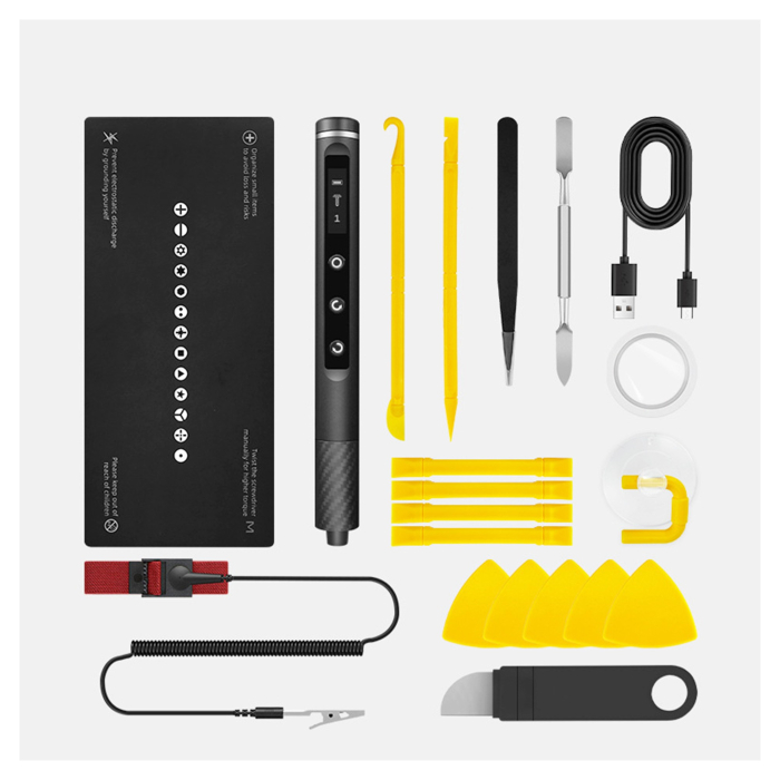 Surubelnita Profesionala Electrica, Flippy, Multifunctionala, Reincarcabila USB, Luminare LED, Kit 71 in 1, Set Complet cu Biti Torx, Phillips, Hex, Pentalobe, 21.4 x 12.4 cm, Negru [3]