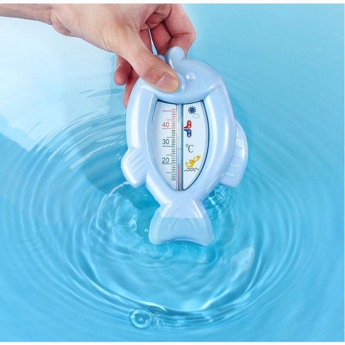 Termometru pentru Baie , Plutitor, Rezistent la apa, Multifunctional, Model Peste, 15.5x9.5x2 cm, Albastru [6]