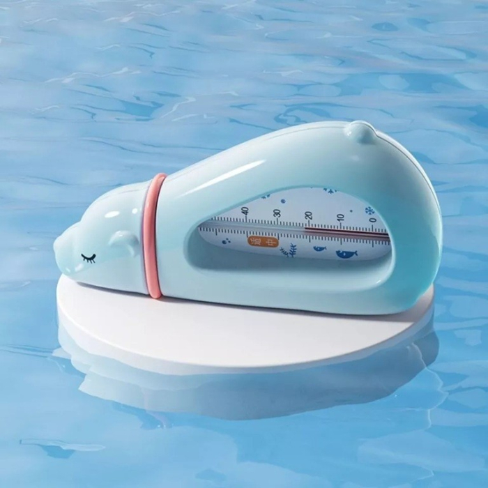 Termometru pentru Baie , Plutitor, Rezistent la apa, Multifunctional, Model Urs Polar, 15x7.5x4 cm, Albastru [2]