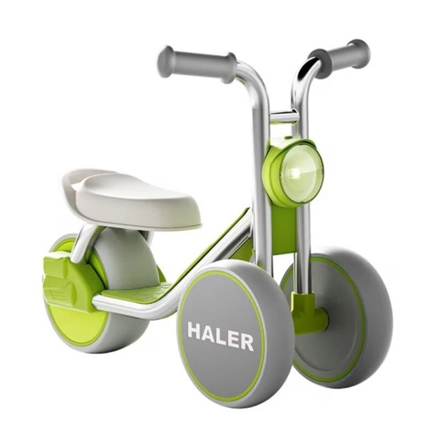 Tricicleta pentru Copii, Flippy, Exercitiu de Echilibru, pentru 1-6 Ani, Lumina LED, Fara Pedale, din Plastic, Roti 7.8 cm, Greutate Portanta 50 kg, 43 x 58 x 35 cm, Verde [1]