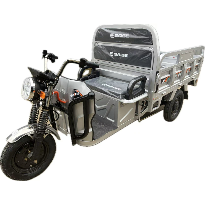 Triciclu Electic de Marfa Chuanqi, Saige, Fara Permis, Motor 1600W, Baterie 72V32Ah, Autonomie 60km, 250x88x115 cm, Viteza Maxima 25km/h, Gri [1]