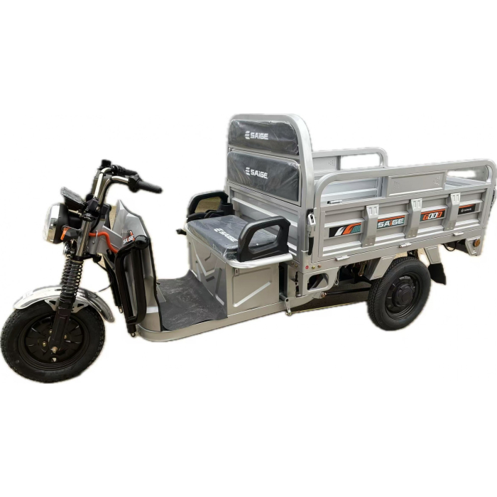 Triciclu Electic de Marfa Chuanqi, Saige, Fara Permis, Motor 1600W, Baterie 72V32Ah, Autonomie 60km, 250x88x115 cm, Viteza Maxima 25km/h, Gri [3]