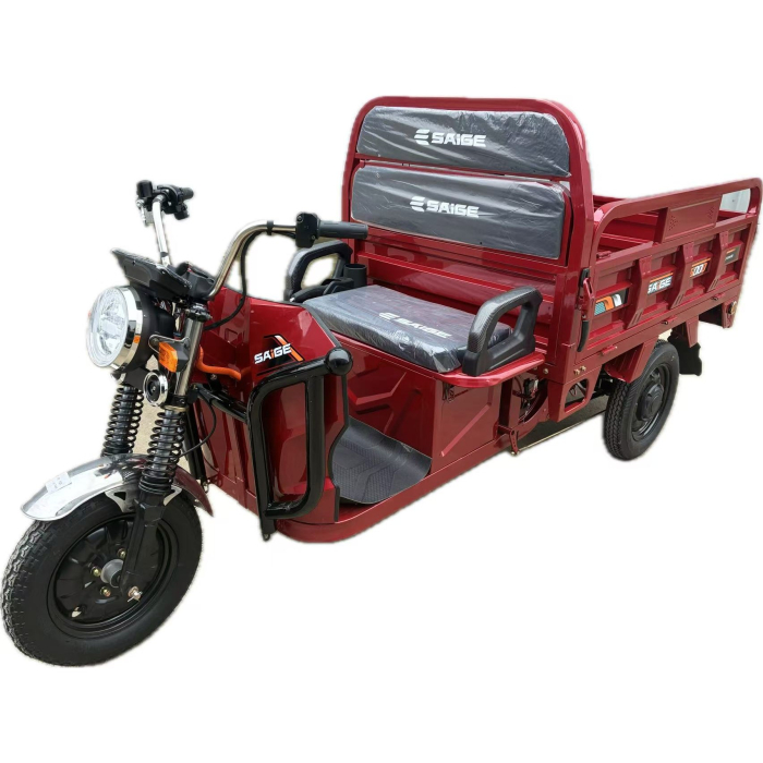 Triciclu Electic de Marfa Chuanqi, Saige, Fara Permis, Motor 1600W, Baterie 72V32Ah, Autonomie 60km, 250x88x115 cm, Viteza Maxima 25km/h, Rosu [1]