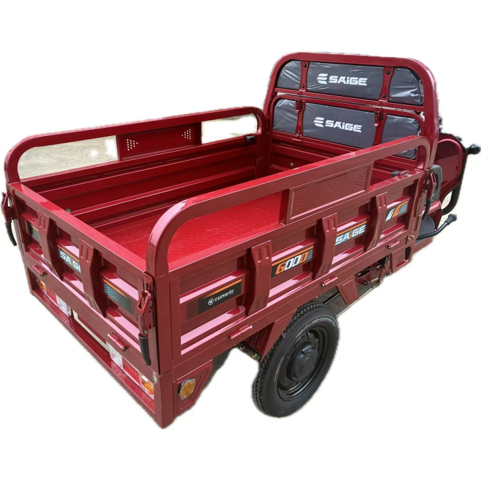 Triciclu Electic de Marfa Chuanqi, Saige, Fara Permis, Motor 1600W, Baterie 72V32Ah, Autonomie 60km, 250x88x115 cm, Viteza Maxima 25km/h, Rosu [7]