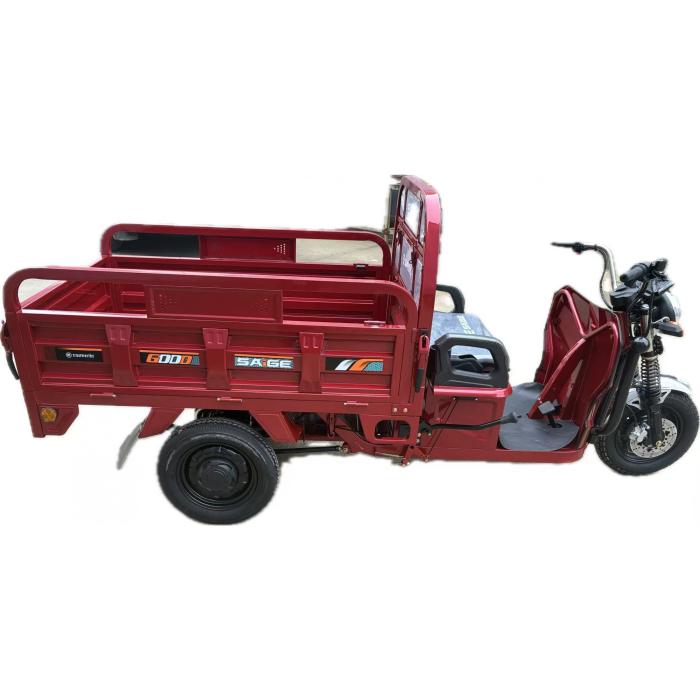 Triciclu Electic de Marfa Chuanqi, Saige, Fara Permis, Motor 1600W, Baterie 72V32Ah, Autonomie 60km, 250x88x115 cm, Viteza Maxima 25km/h, Rosu [8]